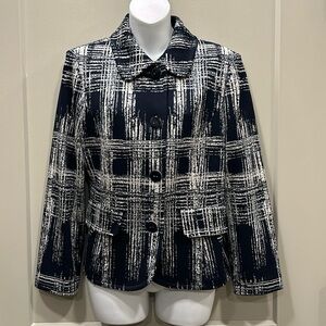 St. John Knit Blue & Ivory Jacket